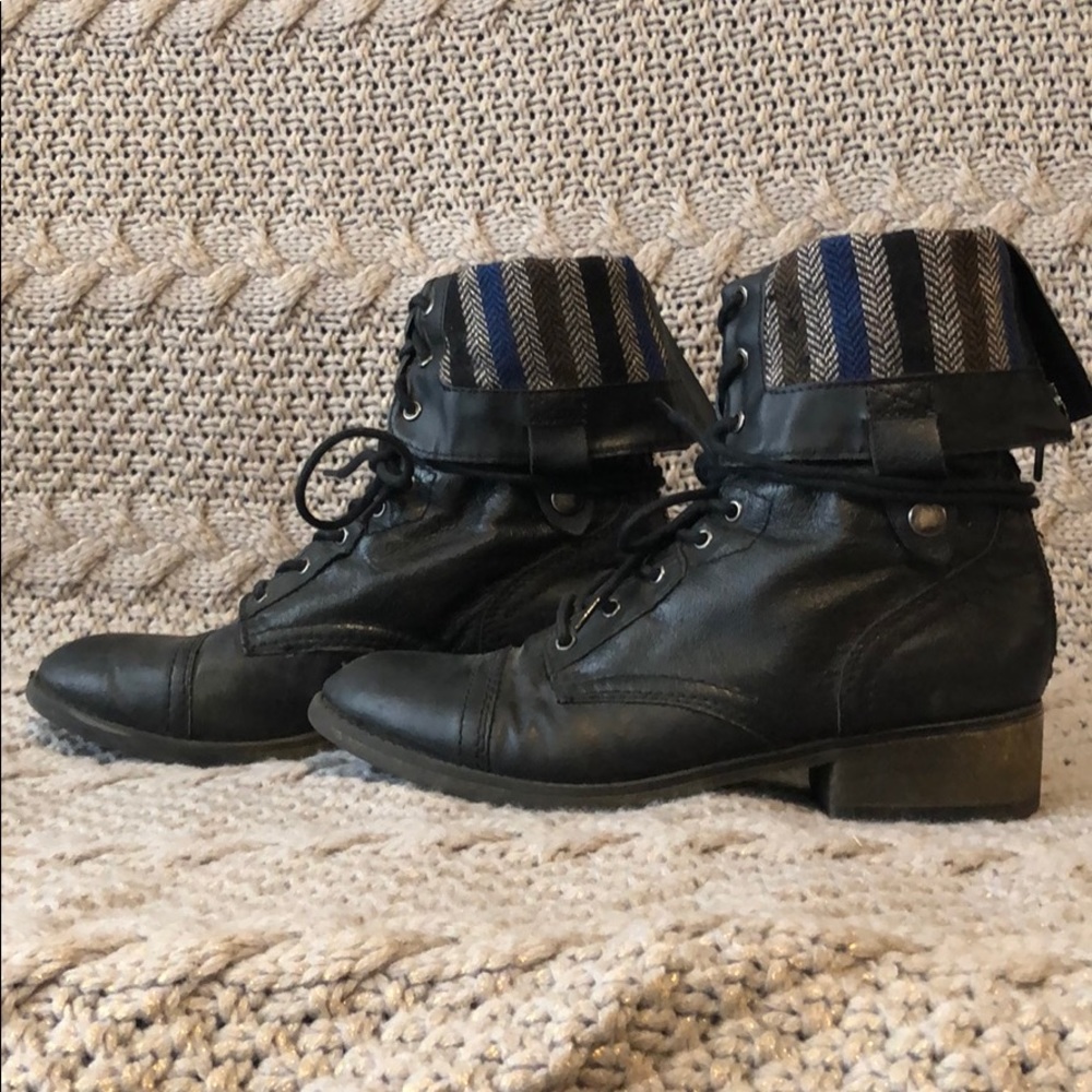 Steve Madden fold over combat/moto boot